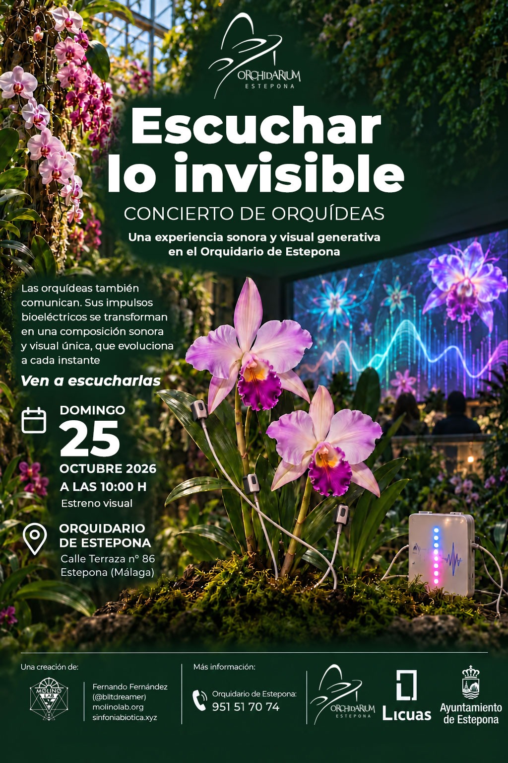El jardín botánico de Estepona presenta el 25 de octubre música generada por orquídeas